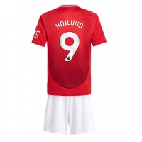 Camiseta Manchester United Rasmus Hojlund #9 Primera Equipación Replica 2024-25 para niños mangas cortas (+ Pantalones cortos)